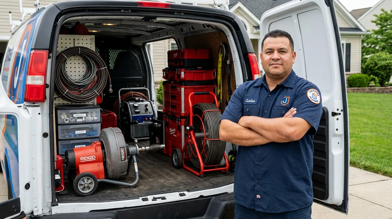 Professional drain cleaning equipment and Johns Plumbing LLC plumber in Sun City Center