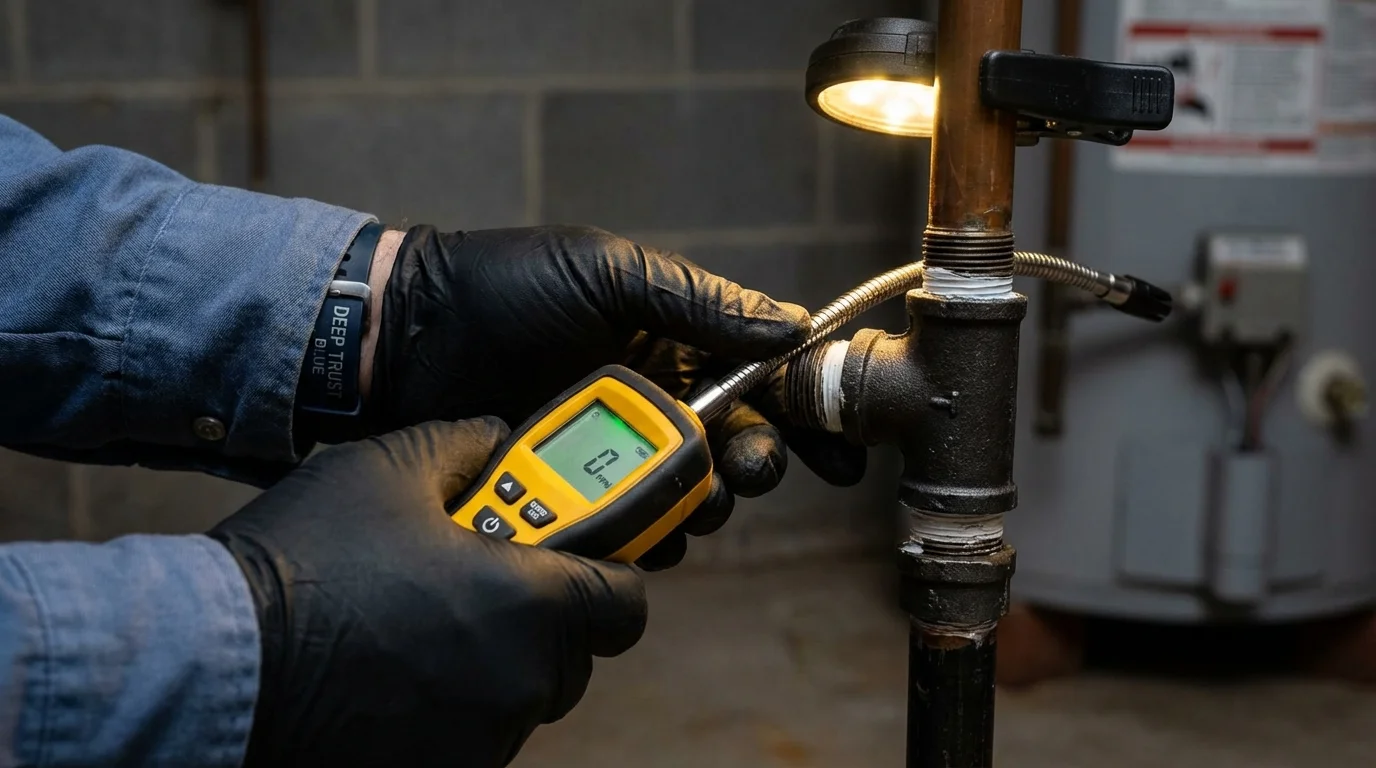 Gas leak detection with electronic sniffer by Johns Plumbing LLC in Sun City Center