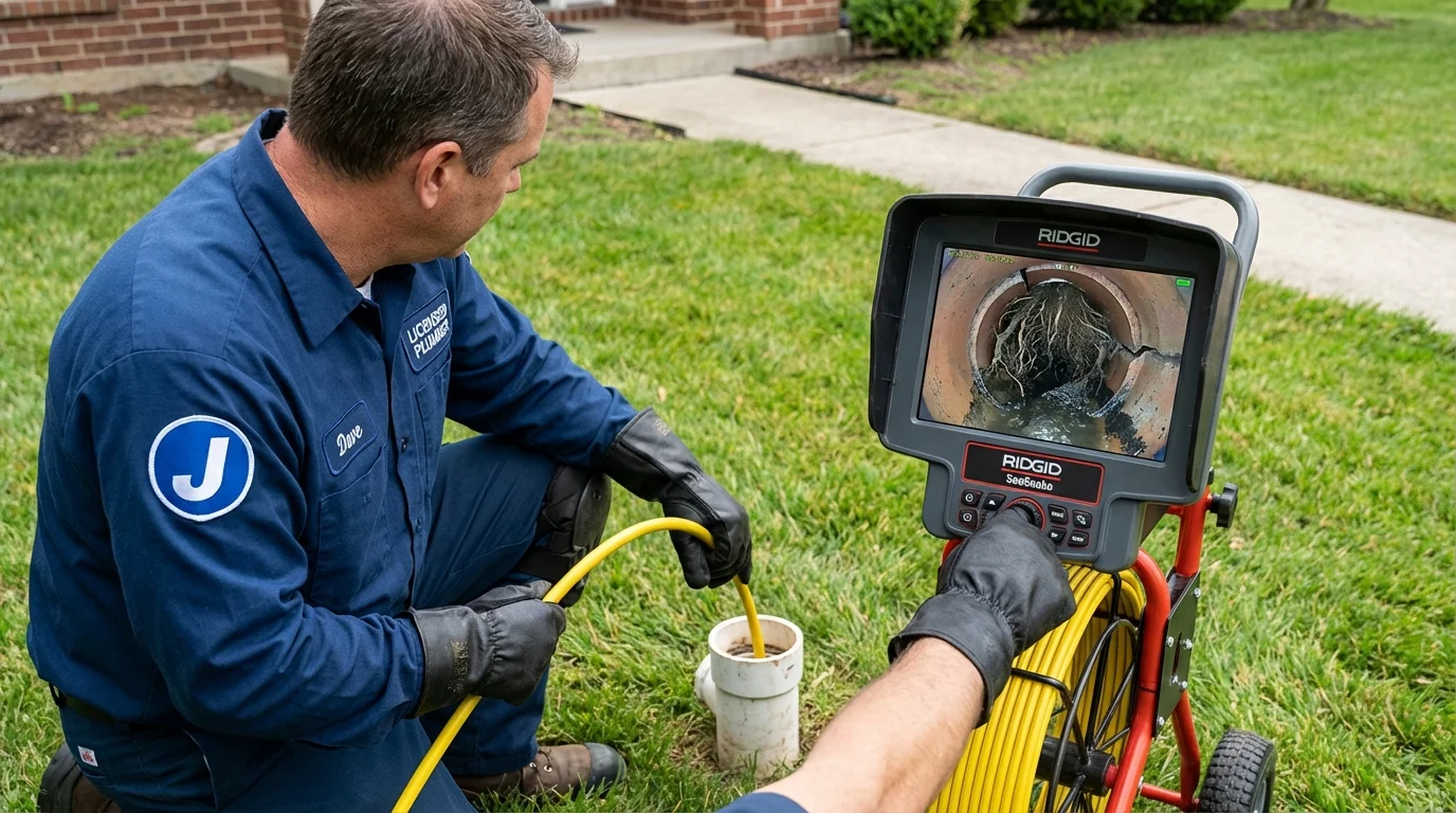 Sewer camera inspection being performed by Johns Plumbing LLC in Sun City Center