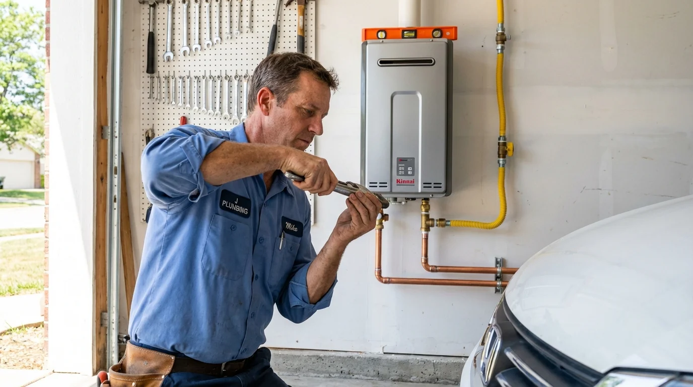 Tankless water heater installation by a Johns Plumbing LLC plumber in Sun City Center